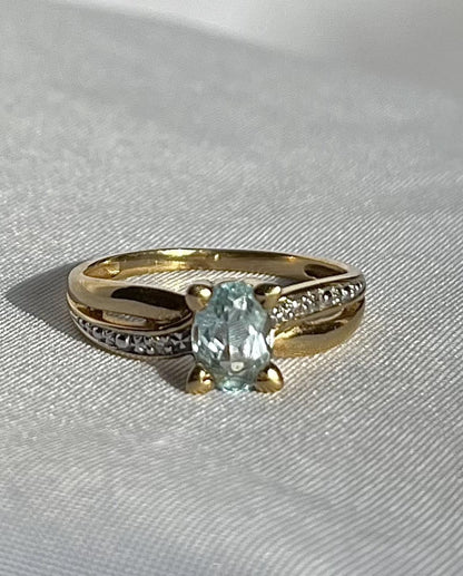 Bague Aigue-Marine &amp; diamants &quot;Zoya&quot;