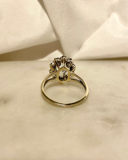 Bague Marguerite Aigue Marine 1.50 carat &amp; Diamants &quot;Ciel&quot;