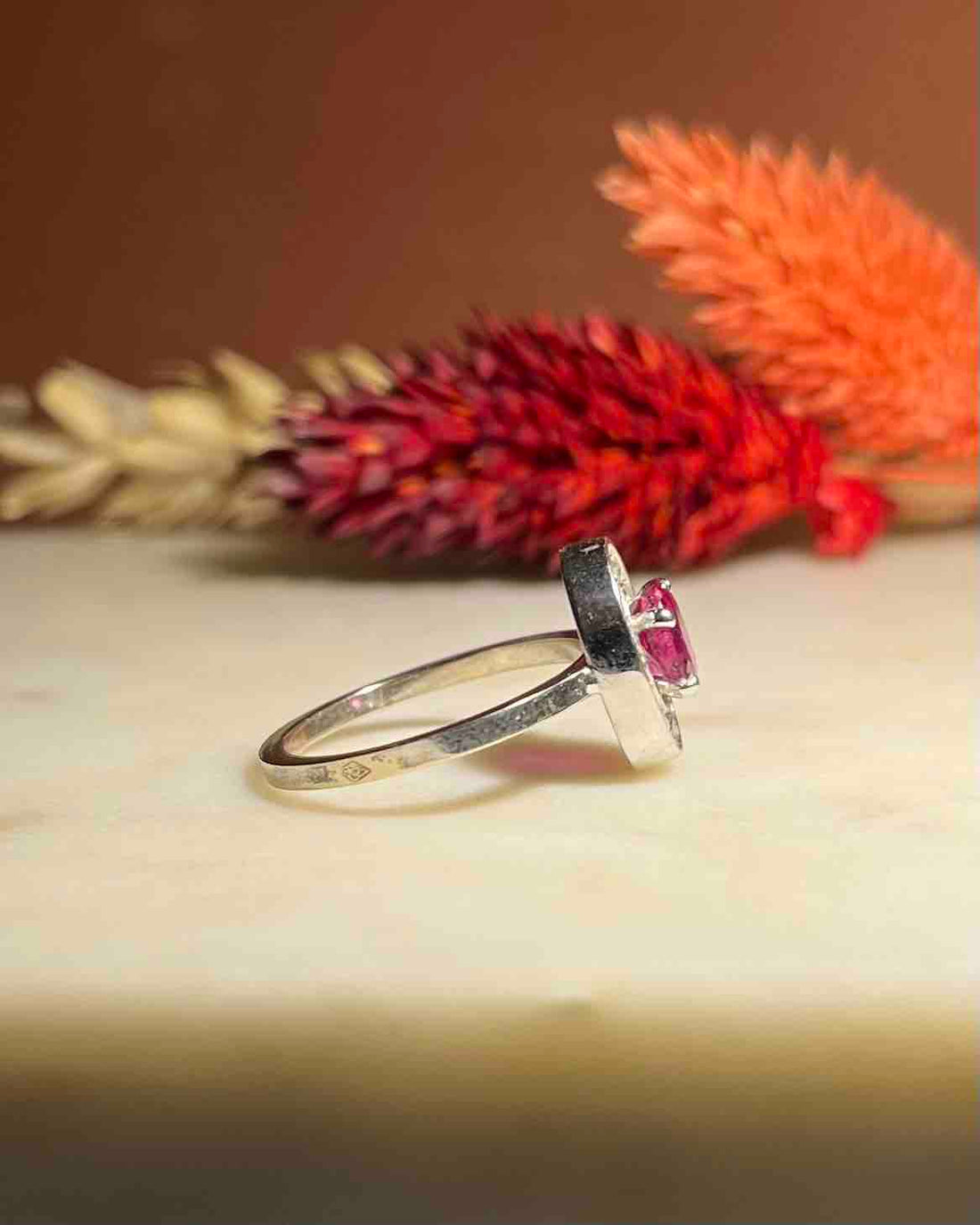 Bague style Art déco Rubis &amp; Diamants &quot;Elsa&quot;