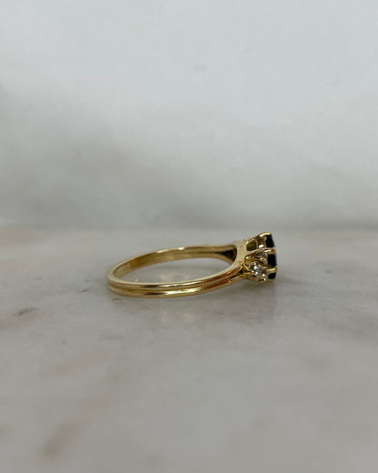 Bague Trilogie Saphir 0.44 carat &amp; Diamants “Liorane”