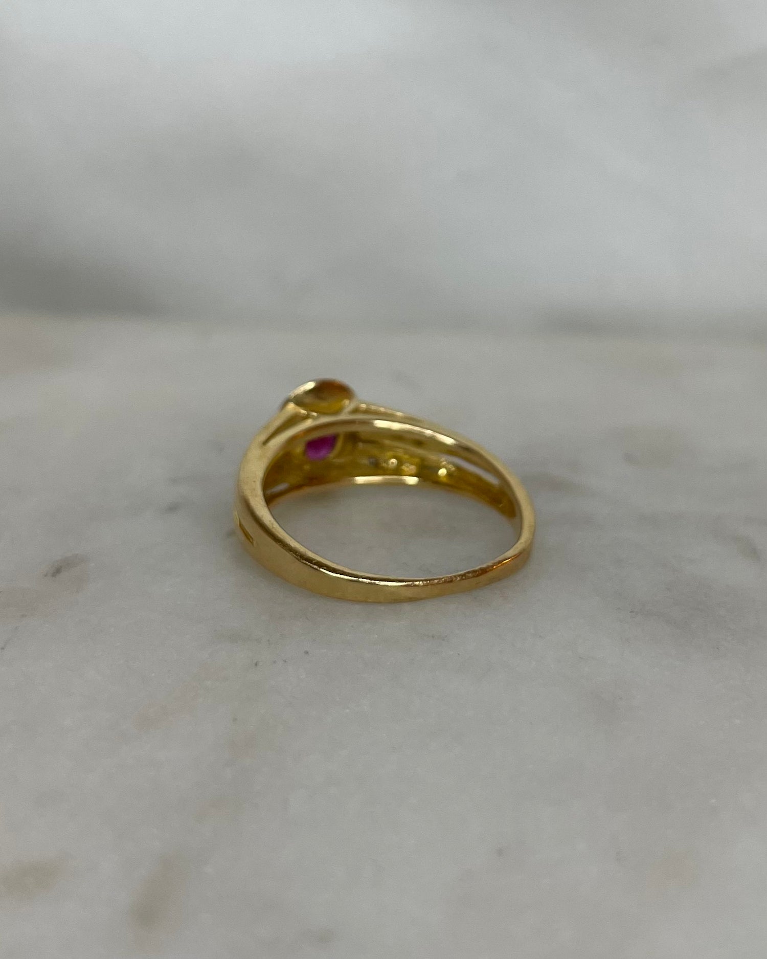 Bague Jonc Rubis 0.38 carat &amp; Diamants “Ysalis”
