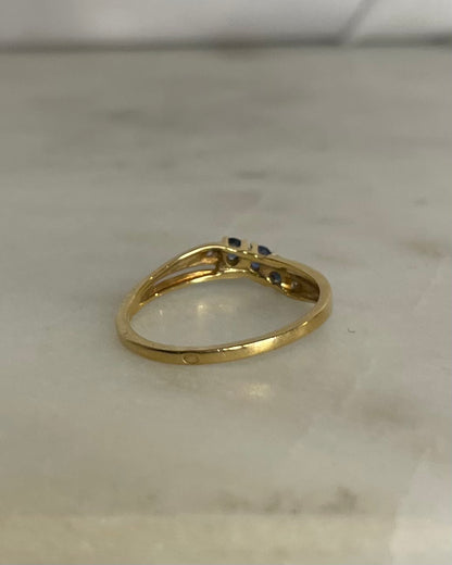 Bague Jonc Trilogie Saphirs &amp; Diamants “Maelis”