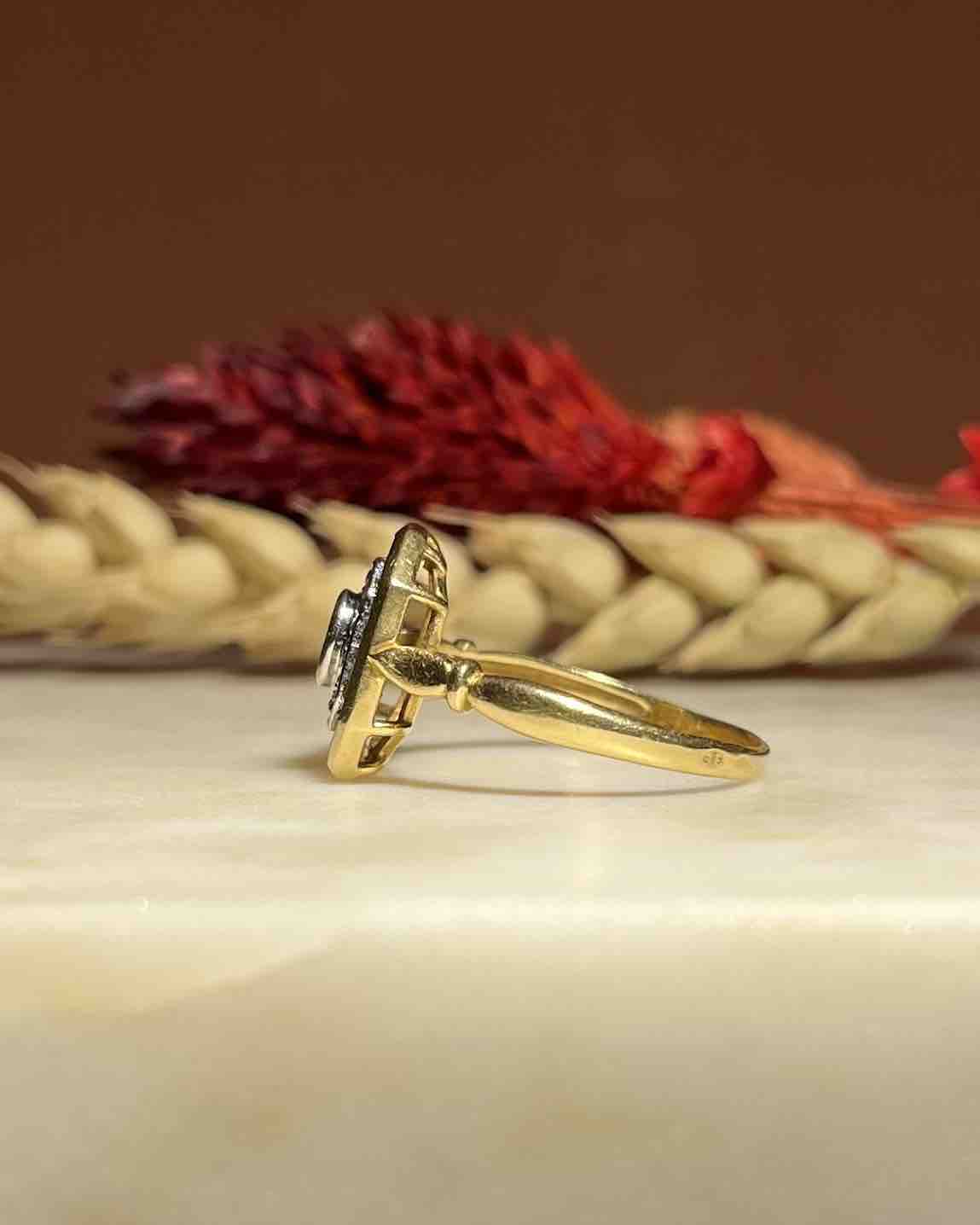 Bague style Art-Déco Saphirs &amp; Diamants &quot;Agathe&quot;