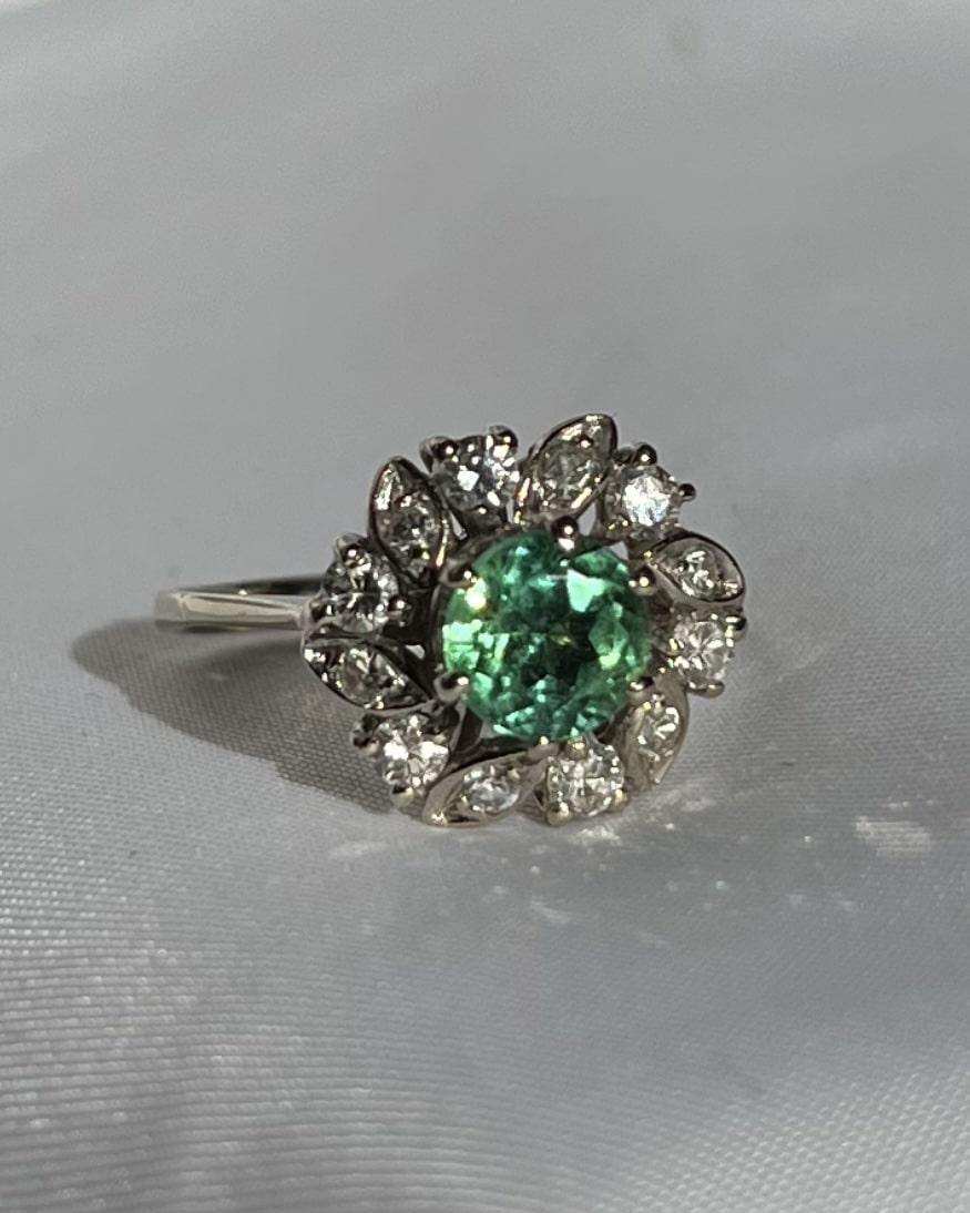 Bague marguerite Tourmaline &amp; diamants &quot;Manaé&quot;