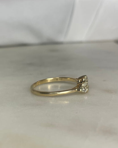 Bague Trilogie Taille Poire Grenat Vert 1.30 carat “Velma”