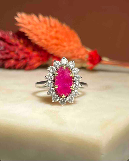 Bague Marguerite Diamants &amp; Rubis &quot;Diane&quot;
