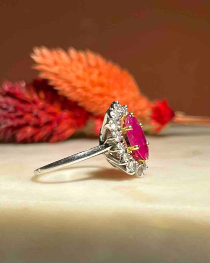 Bague Marguerite Diamants &amp; Rubis &quot;Diane&quot;