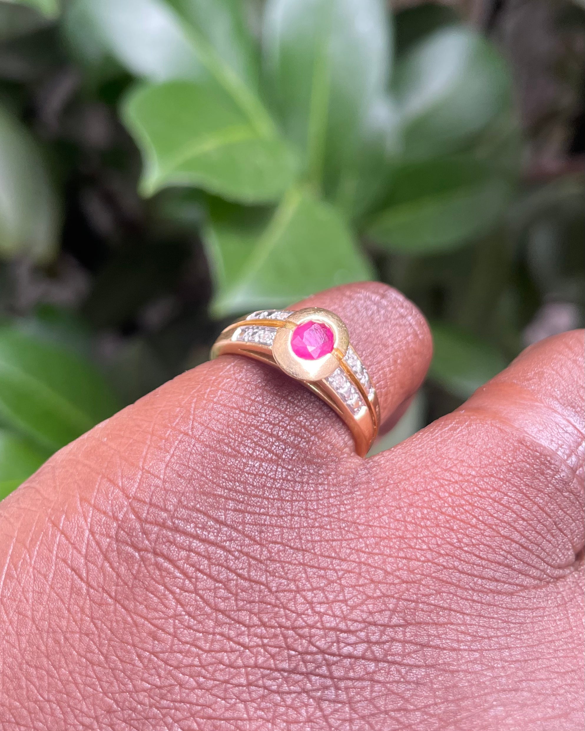 Bague Jonc Rubis 0.38 carat &amp; Diamants “Ysalis”