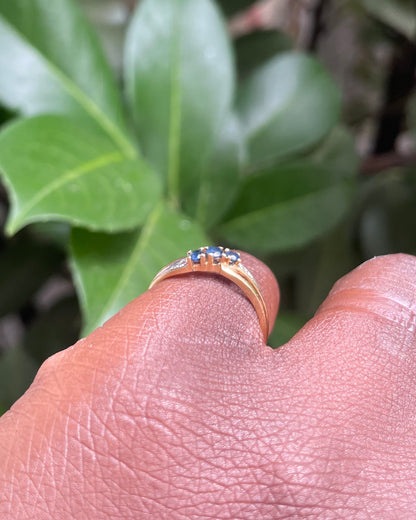 Bague Jonc Trilogie Saphirs &amp; Diamants “Maelis”
