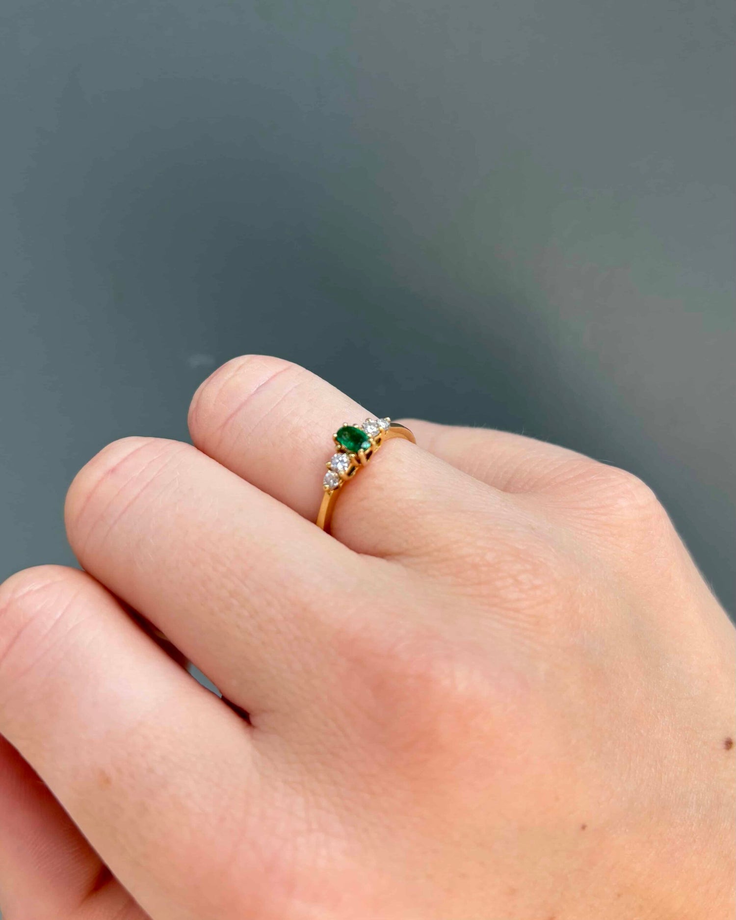 Bague Trilogie Émeraude &amp; Diamants &quot;Vanina&quot; - Elliade Paris