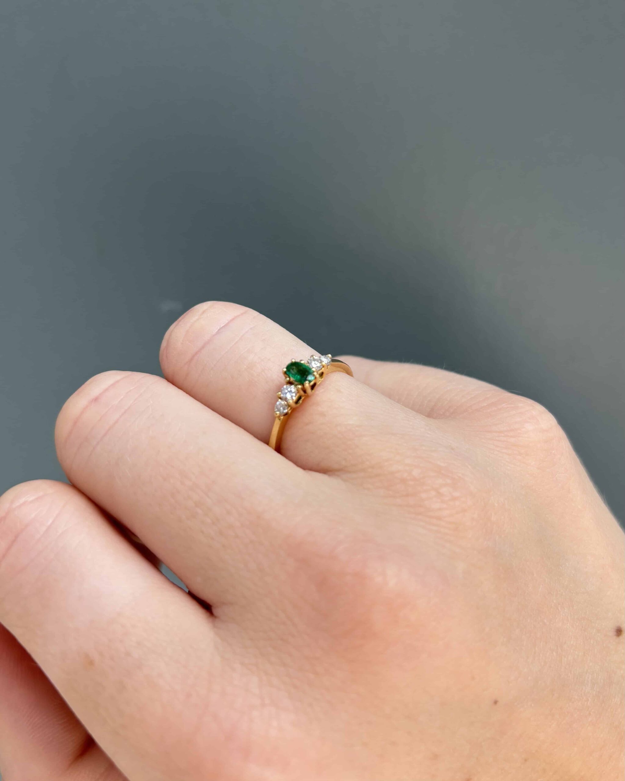 Bague Trilogie Émeraude &amp; Diamants &quot;Vanina&quot; - Elliade Paris