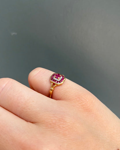 Bague Style Art-Déco Rubis &quot;Angèle&quot; - Elliade Paris