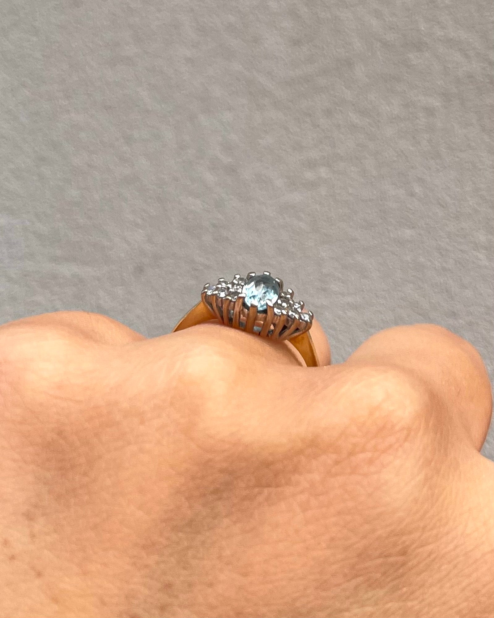 Bague Trilogie Aigue-Marine &amp; Diamants "Aryelle"