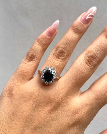 Bague Marguerite Saphir 2.60 carats &amp; Diamants &quot;Lina&quot;