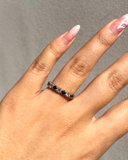 Bague Demi-Alliance Saphirs &amp; Diamants &quot;Olina&quot;