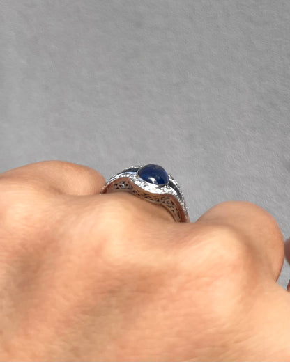 Bague style Art Déco Saphirs 2.12 carats &amp; Diamants &quot;Sereen&quot;
