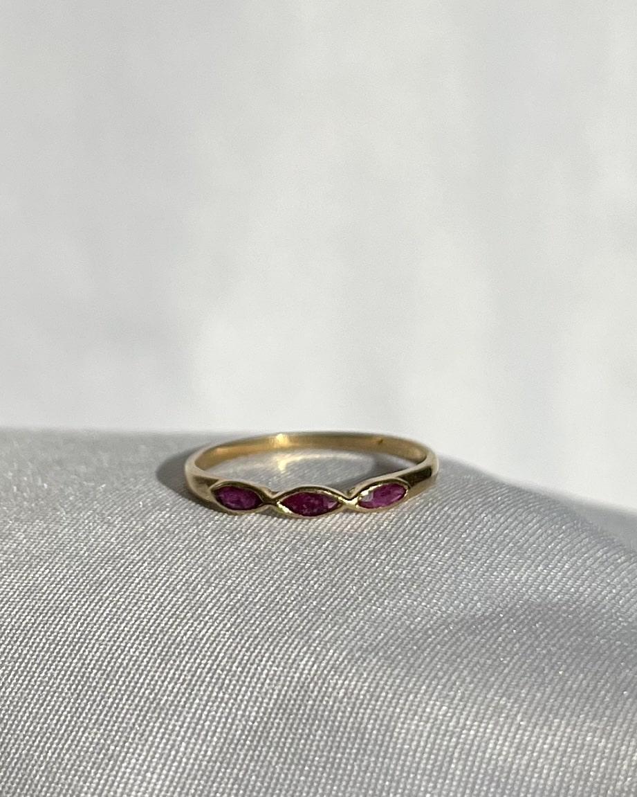 Bague Trilogie rubis &quot;Alexine&quot;