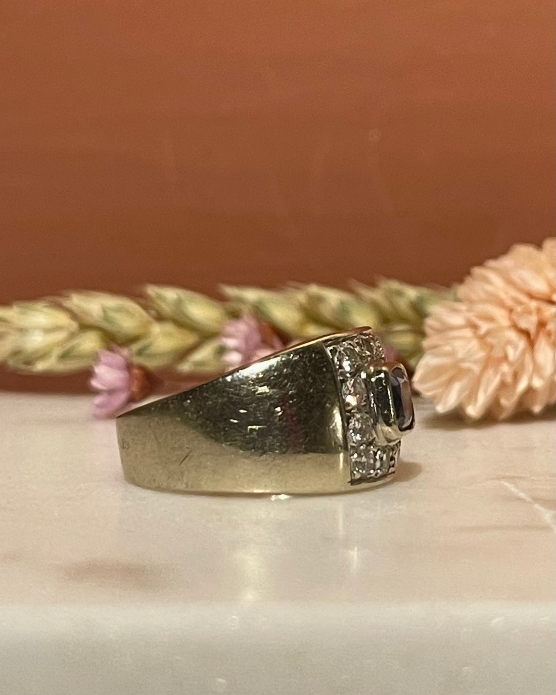 Bague Jonc Saphir 1 Carat et Diamants &quot;Rym&quot;