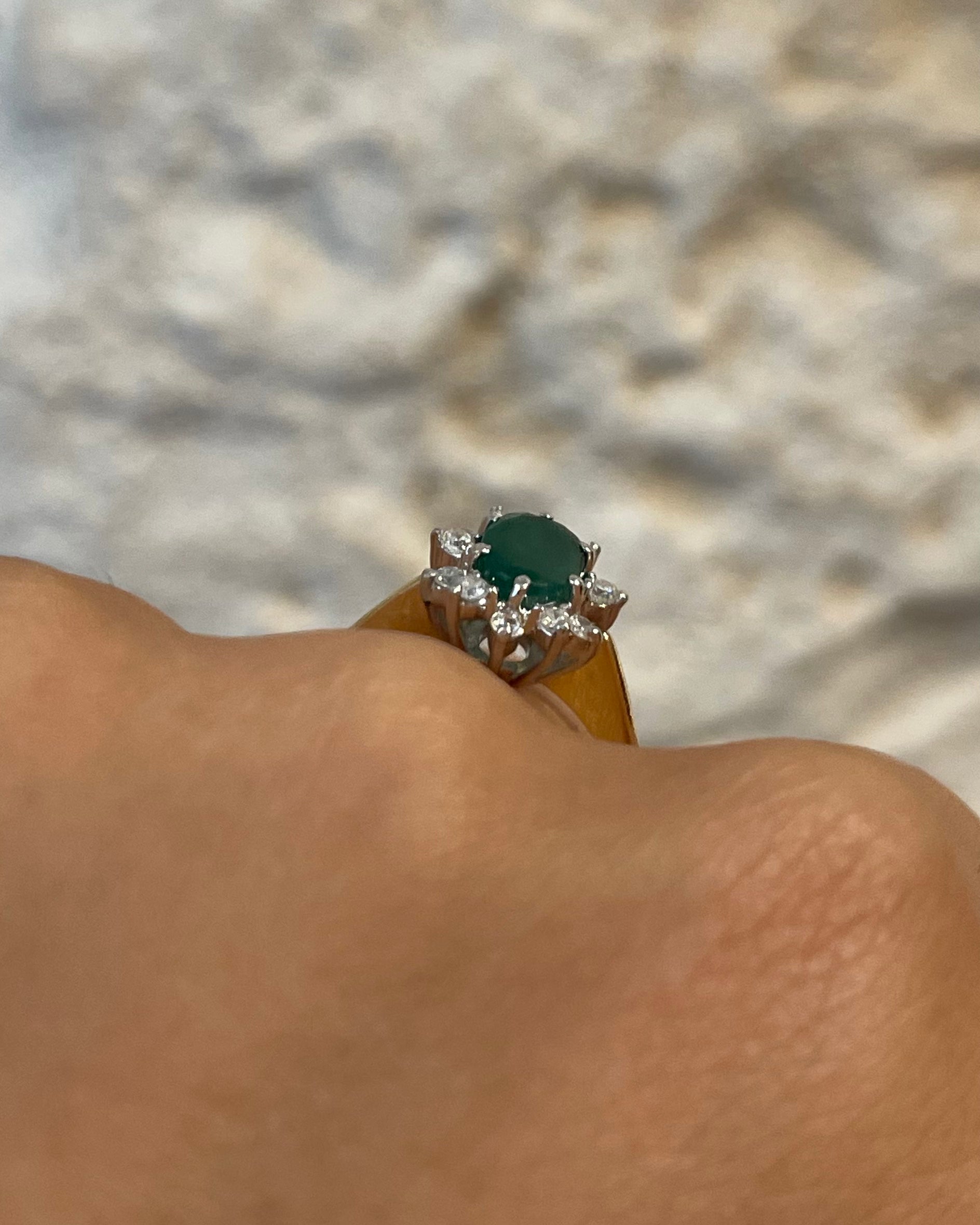Bague Marguerite Émeraude &amp; Diamants &quot;Selina&quot;