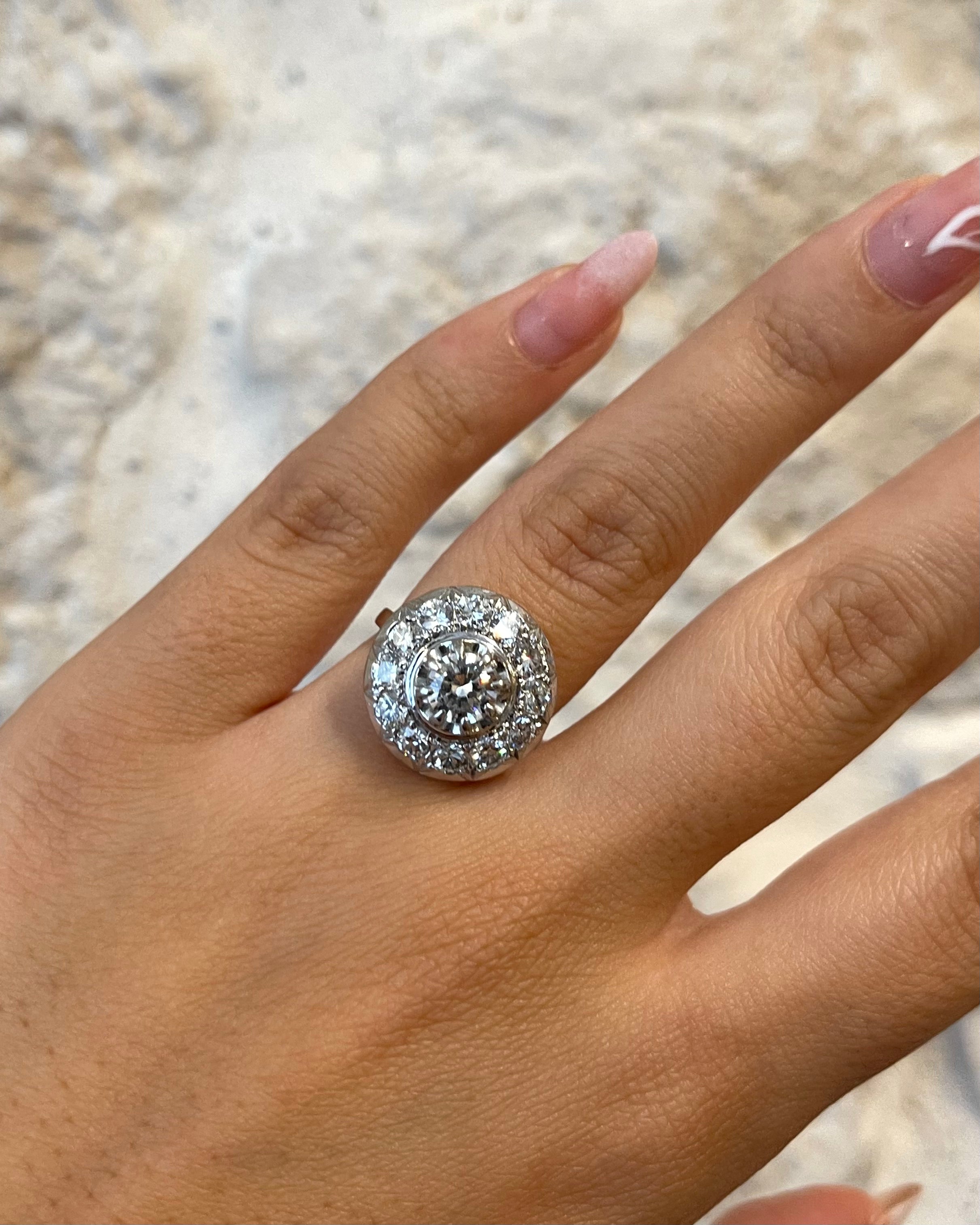 Bague Art-Déco Diamants 1.80 carat &quot;Nayla&quot;