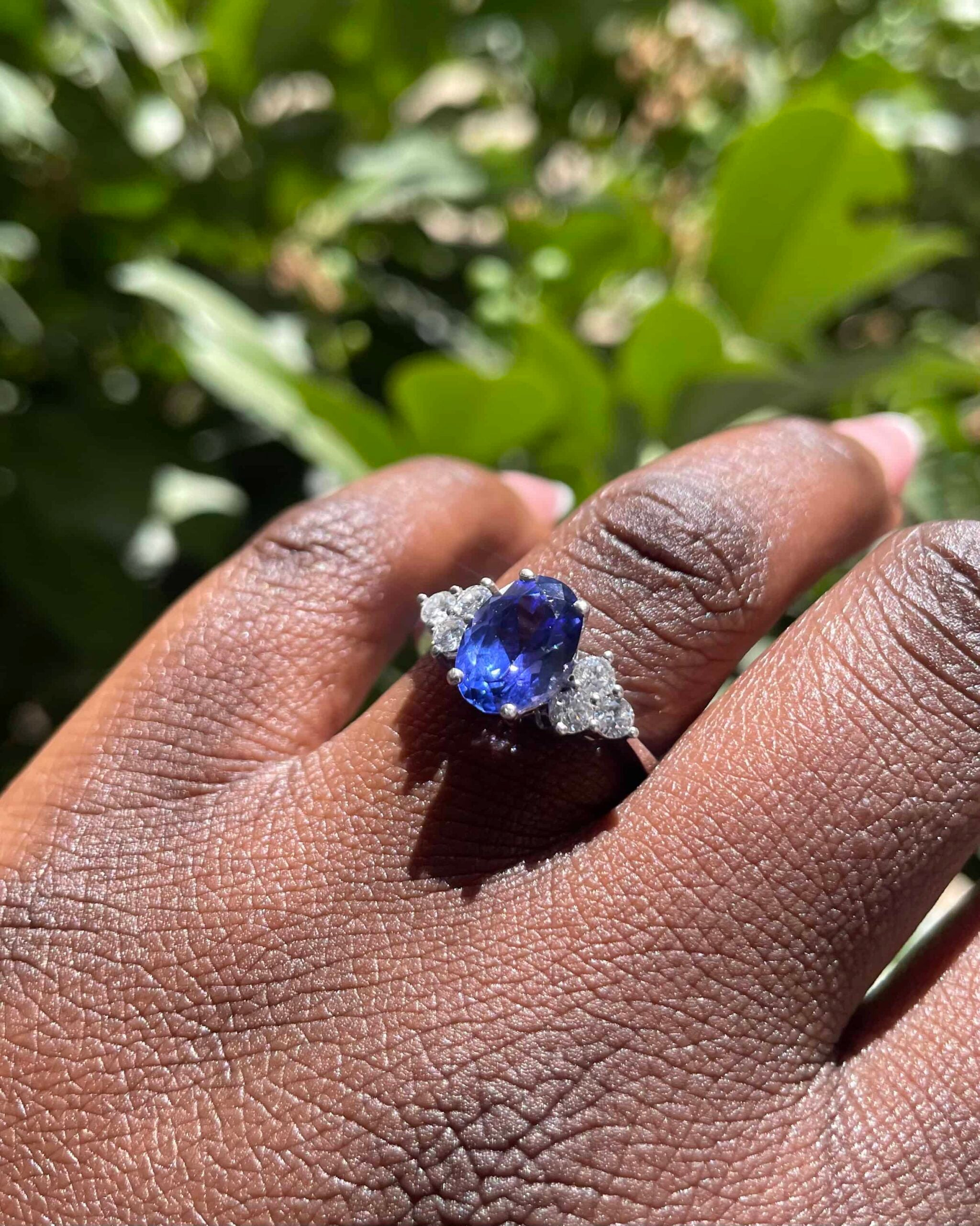 Bague Trilogie Tanzanite 2.50 carats &amp; Diamants "Zaily"