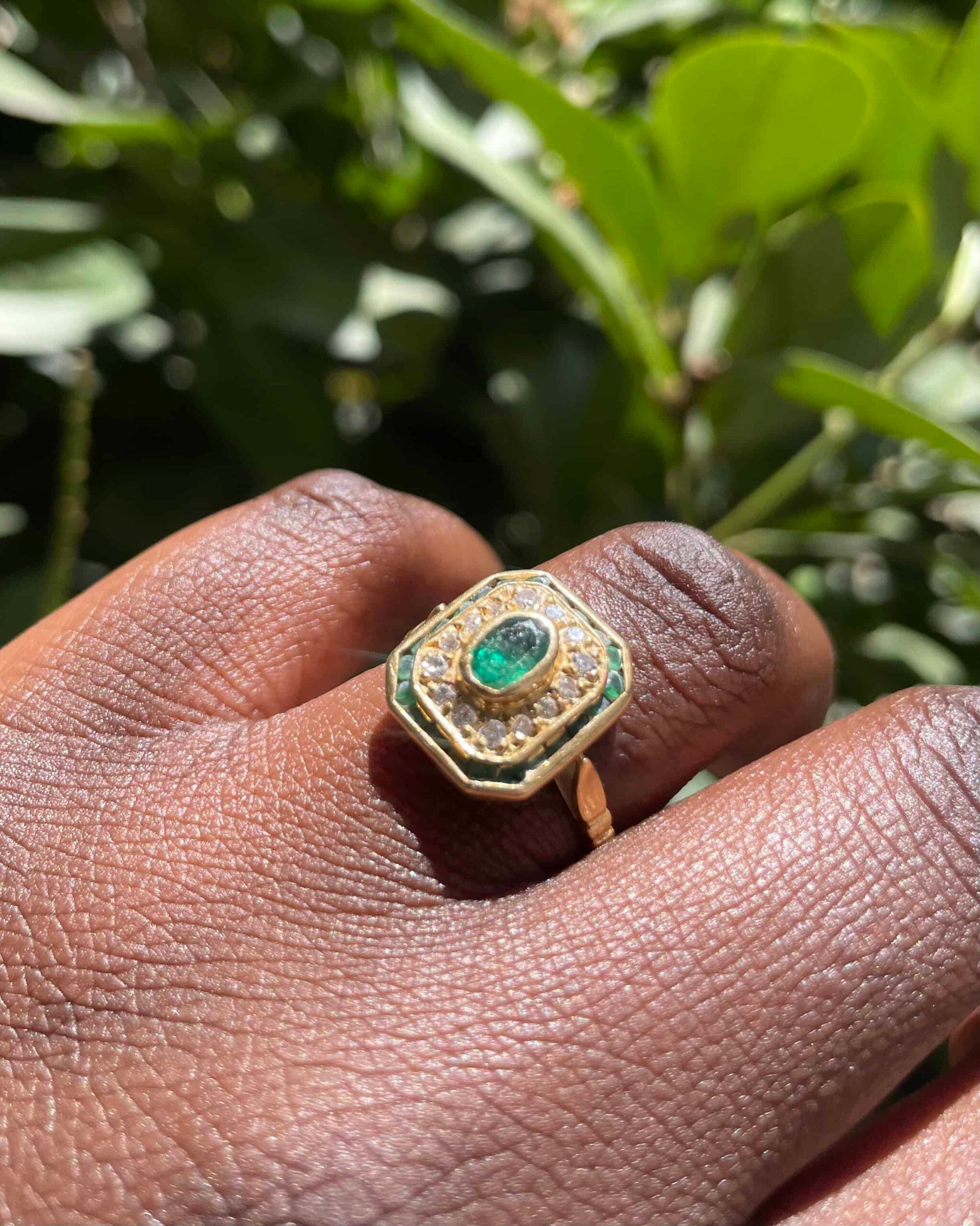 Bague Style Art-Déco Émeraudes et Diamants &quot;Giada&quot;