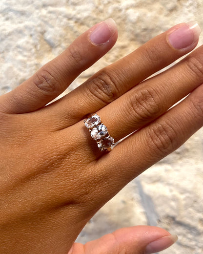 Bague Trilogie Morganite 2.66 carats &quot;Olina&quot;