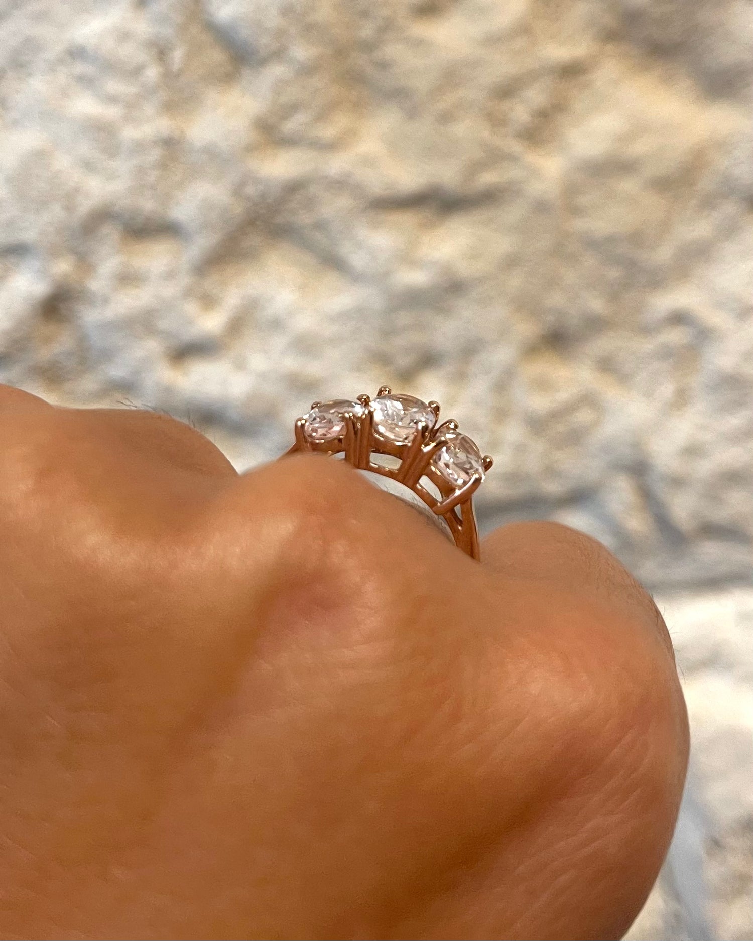 Bague Trilogie Morganite 2.66 carats &quot;Olina&quot;