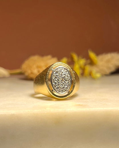 Chevalière en or &amp; Diamants vintage "Idia"