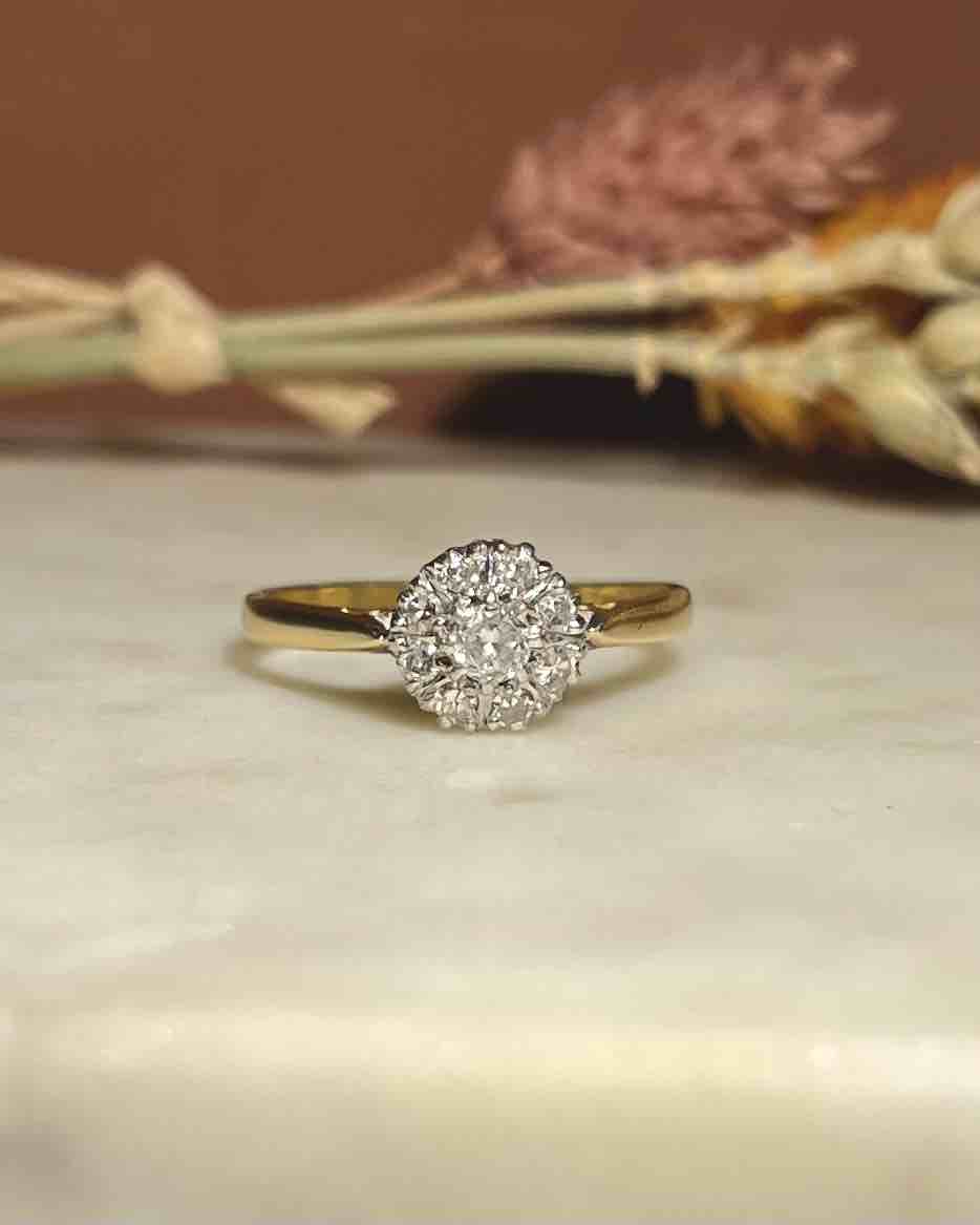 Bague Style Art Déco Diamants vintage &quot;Amber&quot;
