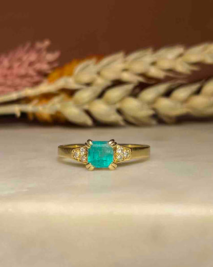 Bague Trilogie Émeraude et Diamants &quot;Lotte&quot;