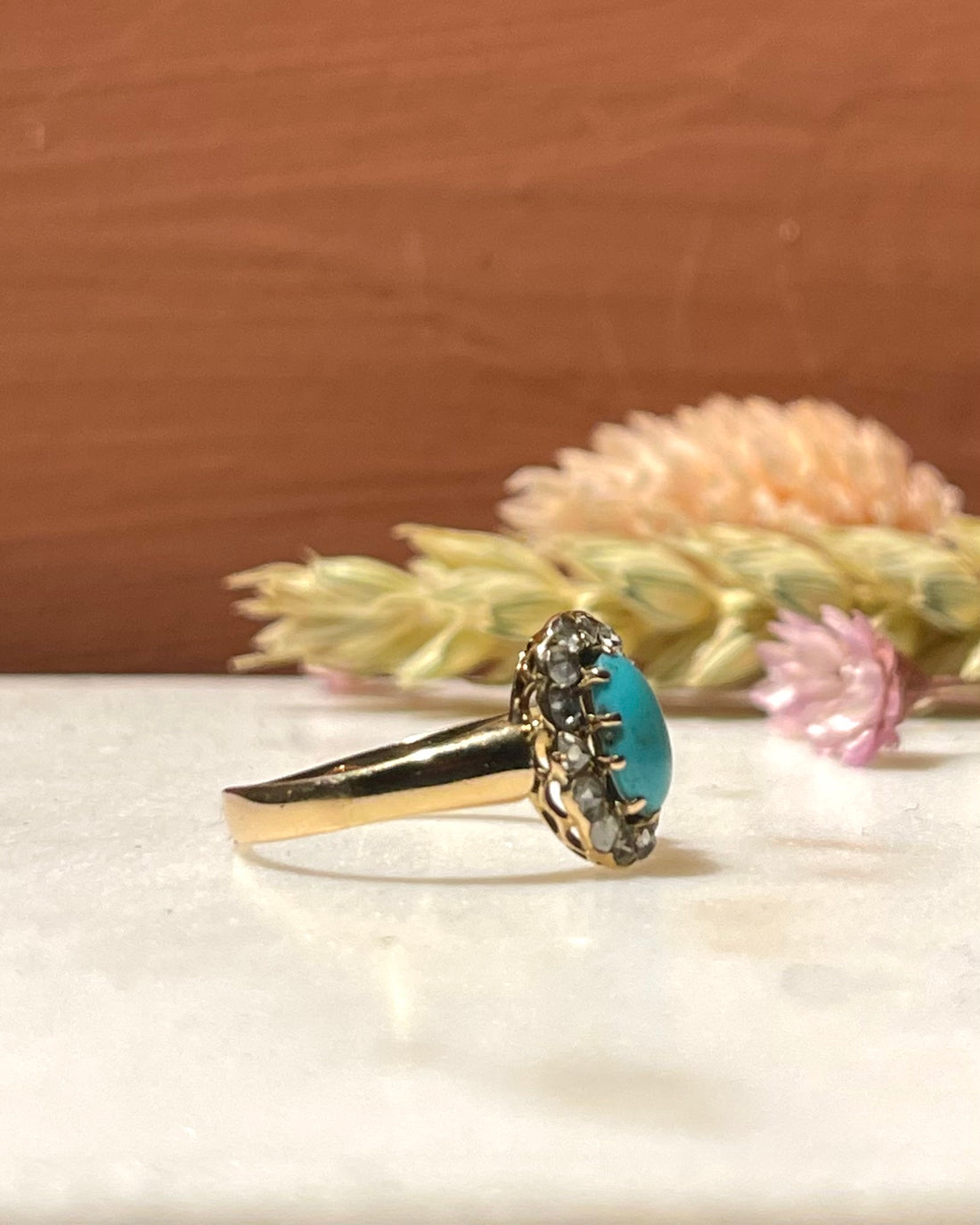 &quot;Monica&quot; Turquoise Daisy Ring