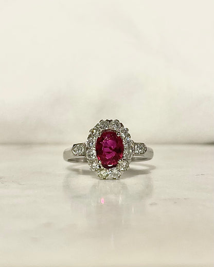 Bague Marguerite Rubis 1 carat &amp; Diamants &quot;Sorynelle&quot;