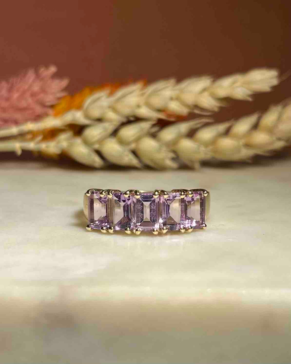Bague rivière Améthystes  "Fiona"