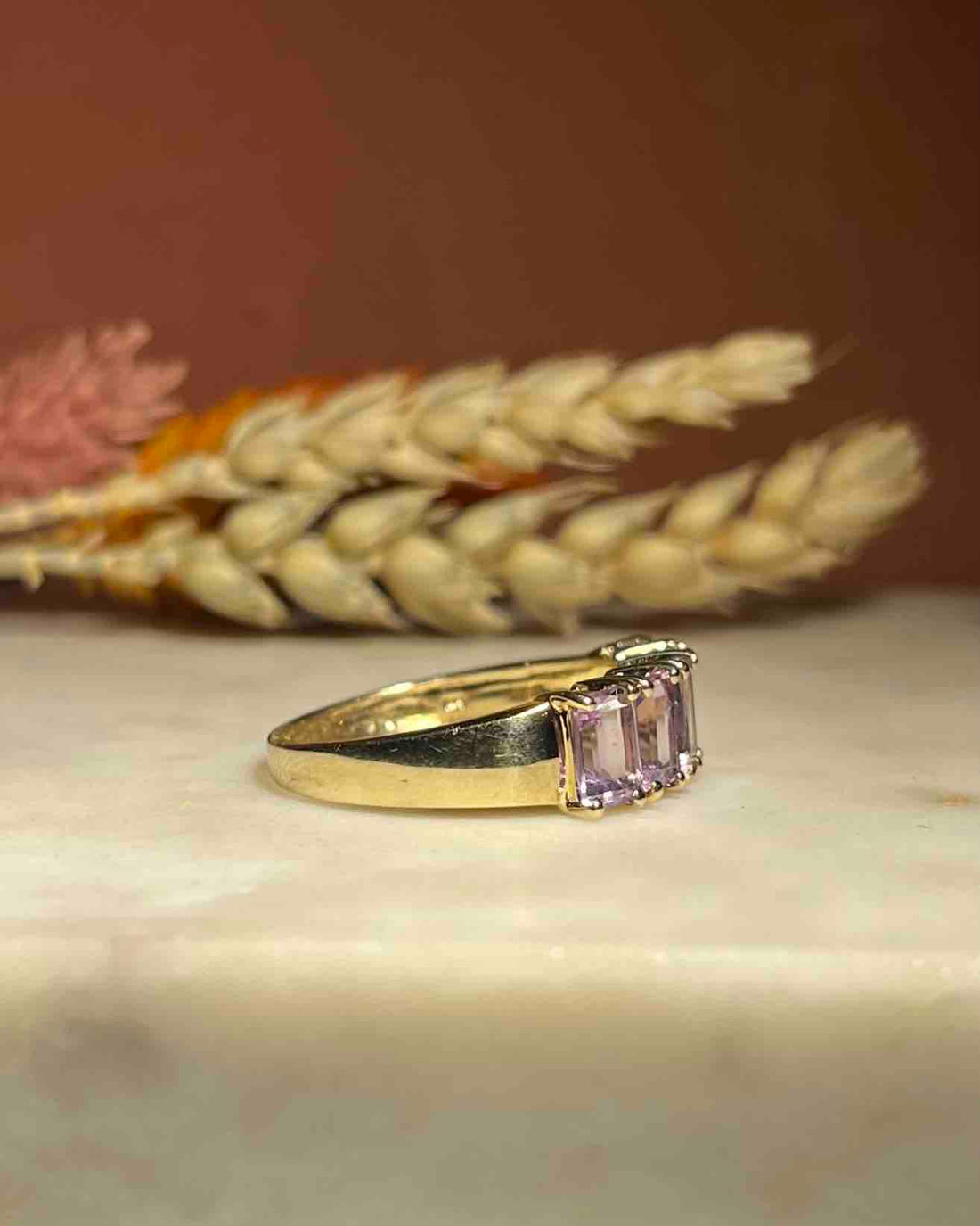 Bague rivière Améthystes  "Fiona"