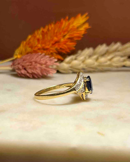 Bague tourbillon saphir &amp; diamants &quot;Kity&quot;