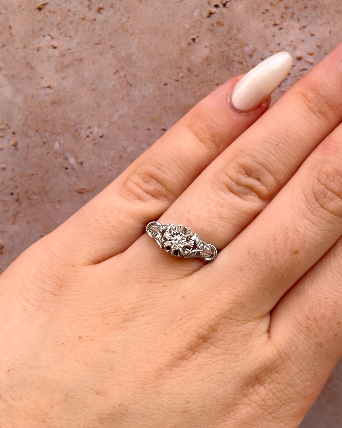 Bague Solitaire Diamants &amp; Or gris 18 carats "Mélisande"