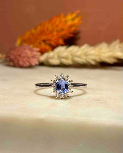 Bague Marguerite Saphir &amp; Diamants &quot;Nine&quot;