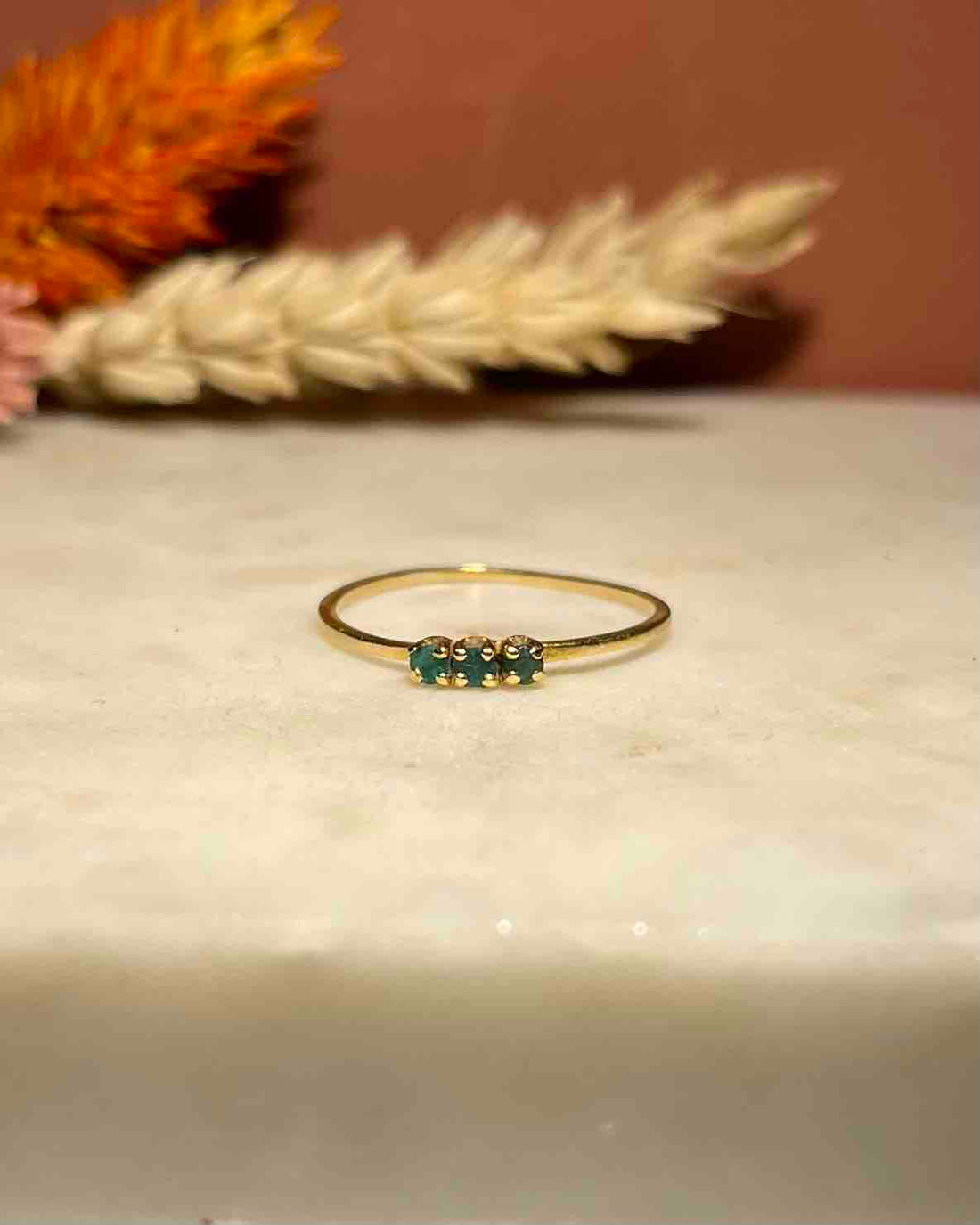 Bague Trilogie Émeraudes &quot;Valentina&quot;