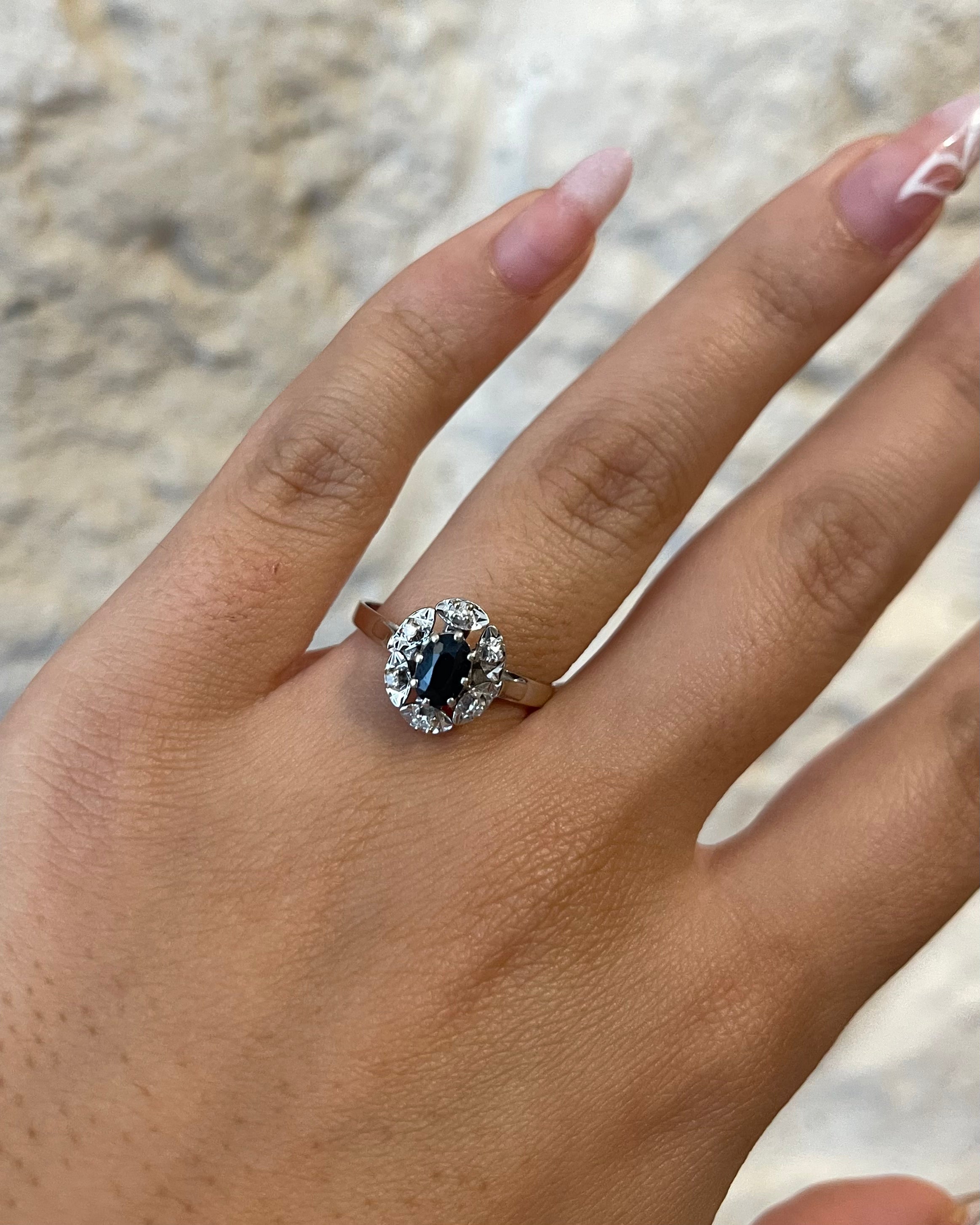 Bague Marguerite Saphir &amp; Diamants &quot;Bailey&quot;