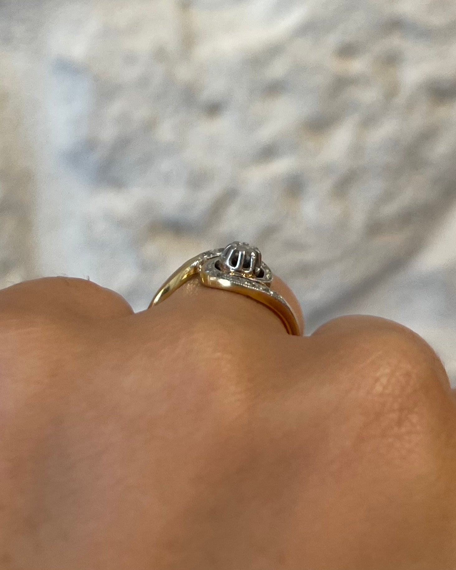 Bague Tourbillon Style Art Nouveau Diamants "Anaé" - Elliade Paris