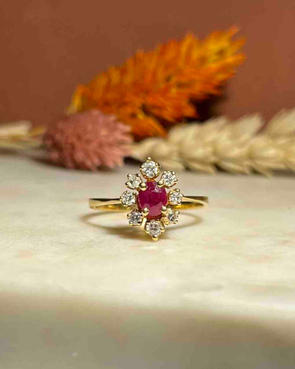 Bague Marguerite Rubis &amp; Diamants &quot;Anaëlle&quot;