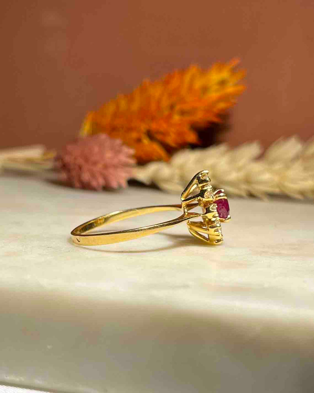 Bague Marguerite Rubis &amp; Diamants &quot;Anaëlle&quot;