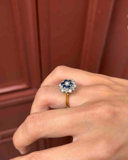 Bague Marguerite Saphirs &amp; Diamants &quot;Giulia&quot;