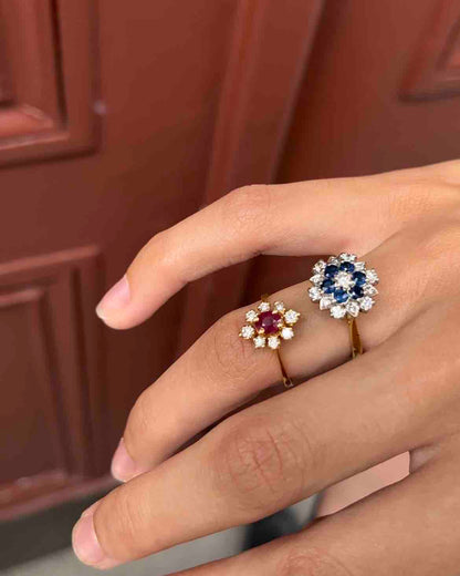 Bague Marguerite Rubis &amp; Diamants &quot;Anaëlle&quot;