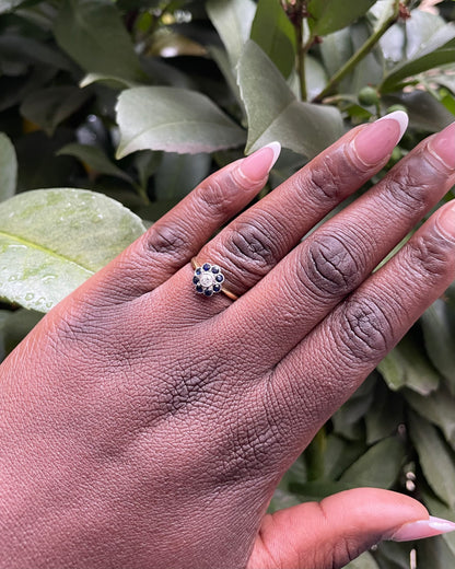 Bague Marguerite Saphirs &amp; Diamant « Xénia »