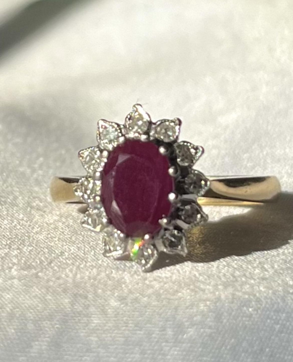 Bague Vintage Marguerite Rubis "Liv"