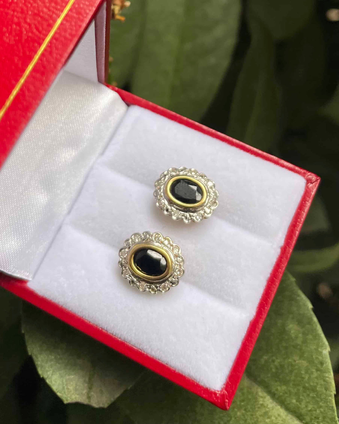 &quot;Ezra&quot; Sapphire &amp;amp; Diamond Daisy Earrings
