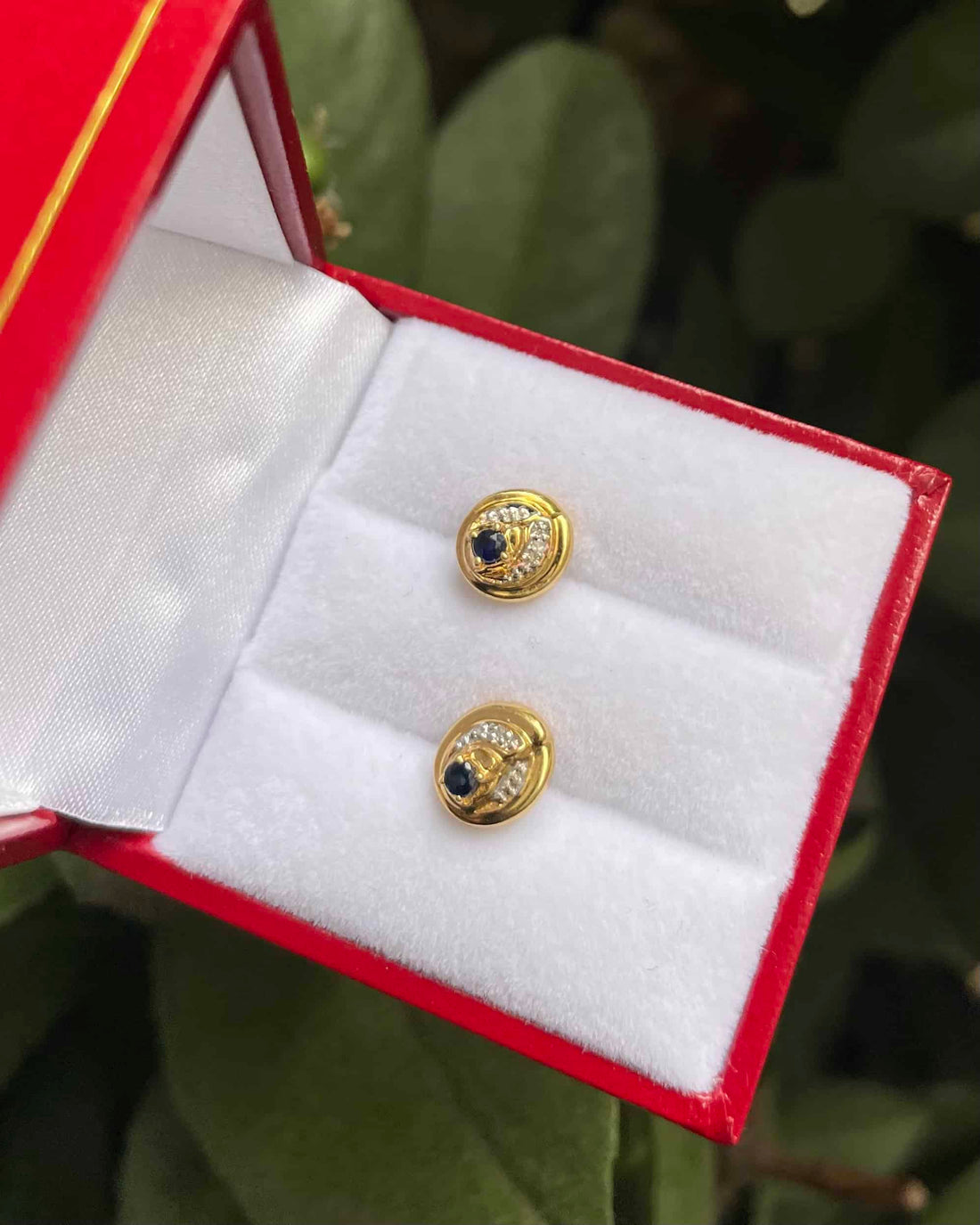 Pendientes de zafiro y diamantes "Rhys"
