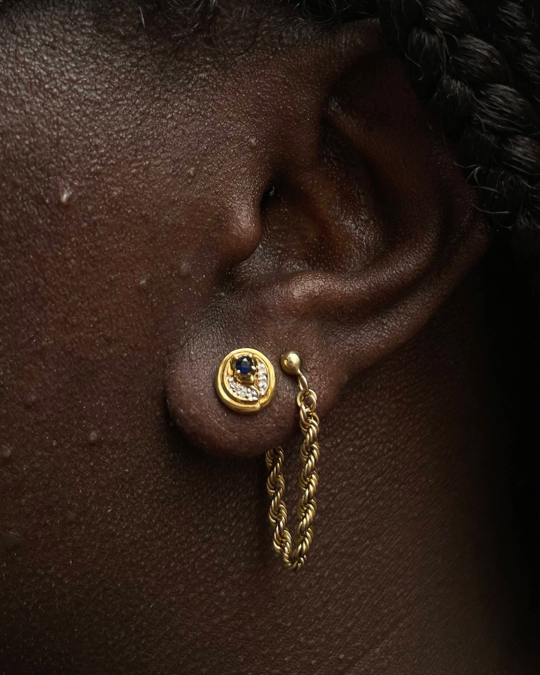 &quot;Rhys&quot; Sapphire and Diamond Earrings